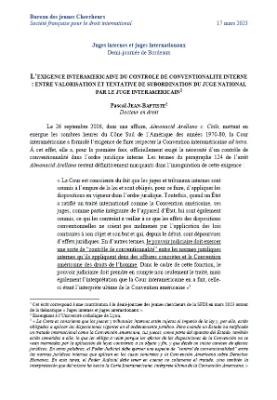 Portada de L’exigence interamericaine du controle de conventionalite interne: Entre valorisation et tentative de subordination du juge national par le juge interamericain