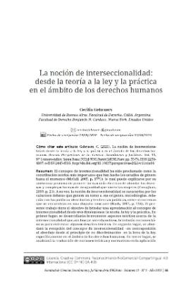 Portada de La noción de interseccionalidad: Desde la teoría a la ley y la práctica en el ámbito de los derechos humanos