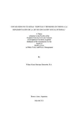 Portada de Con mis hijos no te metas: “Disputas y tensiones en torno a la implementación de la ley de educación sexual integral