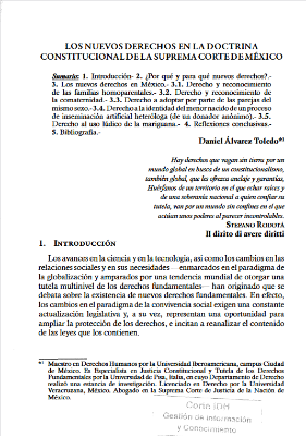 Portada de Los nuevos derechos en la doctrina constitucional de la Suprema Corte de México 