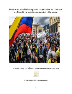 Portada de Monitoreo y análisis de protestas sociales en la ciudad de Bogotá y municipios aledaños Colombia