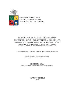 Portada de El control de convencionalidad: Reconstrucción conceptual y rol de las instituciones nacionales de protección y promoción de derechos humanos