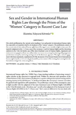 Portada de Sex and gender in international human rights law through the prism of the ‘women’ category in recent case law