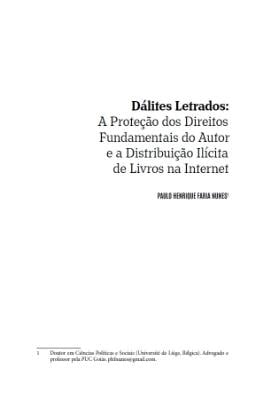 Portada de Dálites Letrados: A proteção dos direitos fundamentais do autor e a distribuição Ilícita de livros na internet