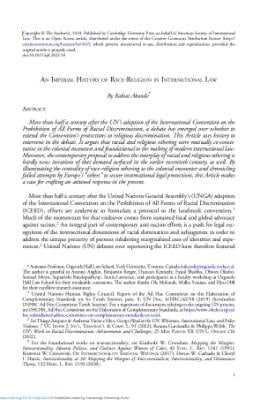 Portada de An imperial history of race religion in international law