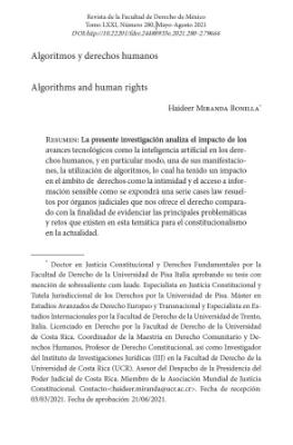 Portada de Algoritmos y derechos humanos
