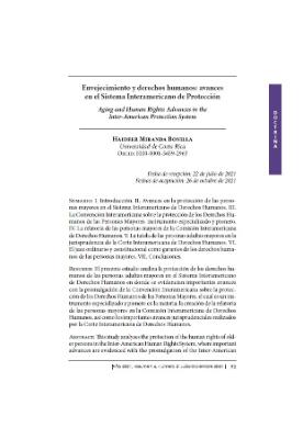Portada de Envejecimiento y derechos humanos: Avances en el Sistema Interamericano de Protección