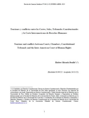 Portada de Tensiones y conflictos entre las Cortes, Salas, Tribunales Constitucionales y la Corte Interamericana de Derechos Humanos