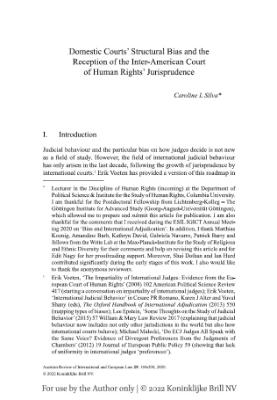 Portada de Domestic Courts' Structural Bias and the Reception of the Inter-American Court of Human Rights Jurisprudence 