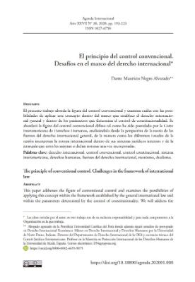 Portada de El principio del control convencional: Desafíos en el marco del derecho internacional