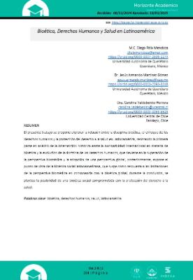 Portada de Bioética, derechos humanos y salud en Latinoamérica