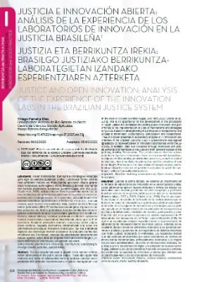 Portada de Justicia e innovación abierta: Análisis de la experiencia de los laboratorios de innovación en la justicia brasileña