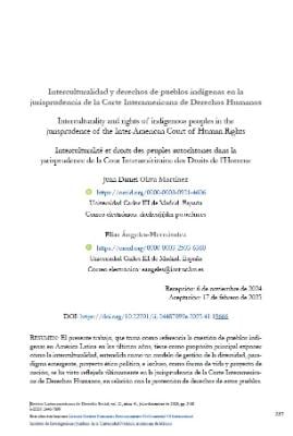 Portada de Interculturalidad y derechos de pueblos indígenas en la jurisprudencia de la Corte Interamericana de Derechos Humanos