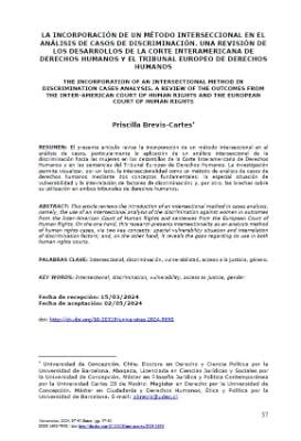 Portada de La incorporación de un método interseccional en el análisis de casos de discriminación: Una revisión de los desarrollos de la Corte Interamericana de Derechos Humanos y el Tribunal Europeo de Derechos Humanos