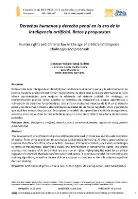 Portada de Derechos humanos y derecho penal en la era de la inteligencia artificial: retos y propuestas