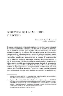 Portada de Derechos de las mujeres y aborto