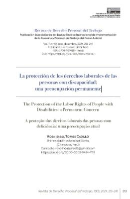 Portada de La protección de los derechos laborales de las personas con discapacidad: Una preocupación permanente